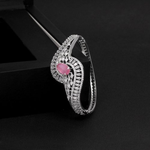 Pink Color American Diamond Bracelet