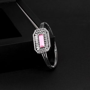 Pink Color American Diamond Bracelet-0