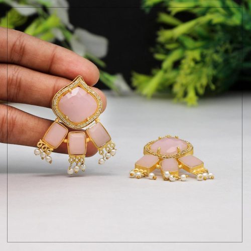 Pink Color Amrapali Earrings