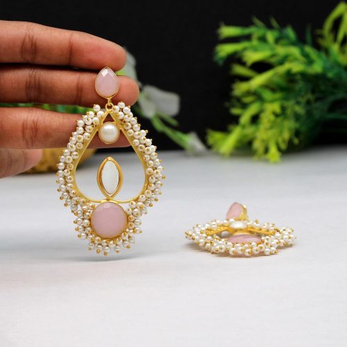 Pink Color Amrapali Earrings