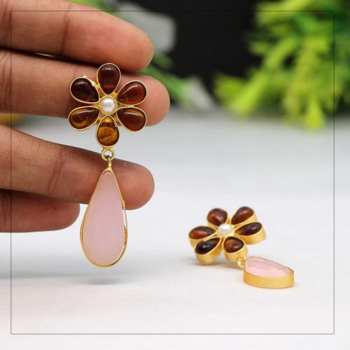 Pink Color Amrapali Earrings