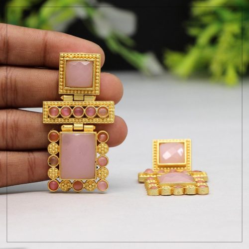 Pink Color Amrapali Earrings