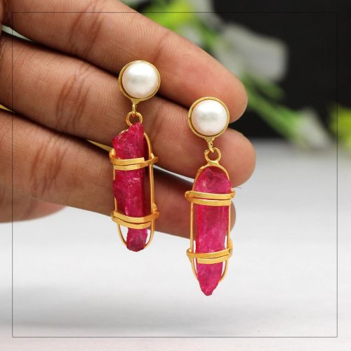 Pink Color Amrapali Earrings