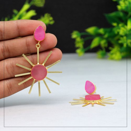 Pink Color Amrapali Earrings