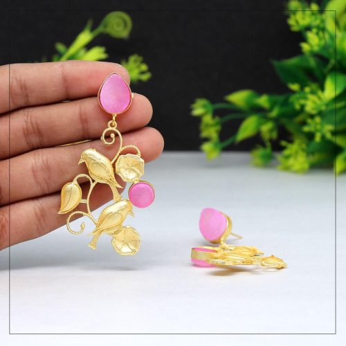 Pink Color Amrapali Earrings