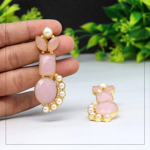 Pink Color Amrapali Earrings