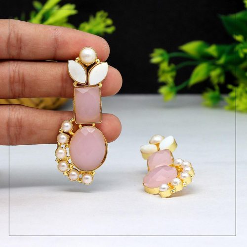 Pink Color Amrapali Earrings