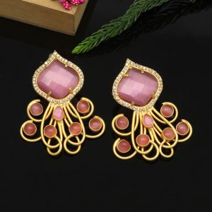 Pink Color Amrapali Earrings-0