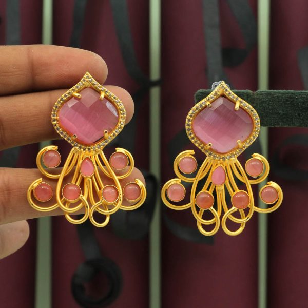 Pink Color Amrapali Earrings-5982