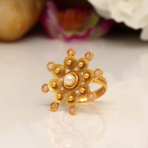 Pink Color Copper Finger Ring-0