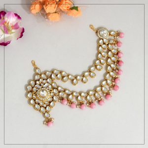 Pink Color Kundan Maang Pasa-0