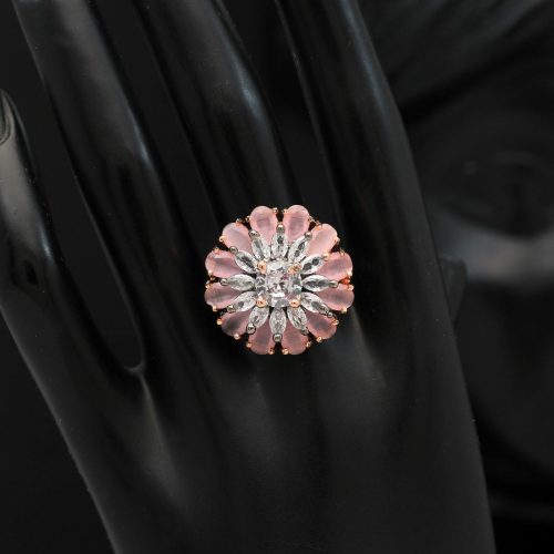 Pink Color Premium American Diamond Rings