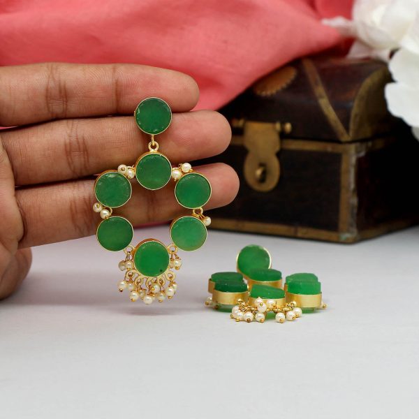 Pista Green Color Amrapali Earrings-0
