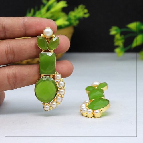 Pista Green Color Amrapali Earrings