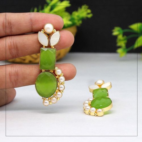 Pista Green Color Amrapali Earrings