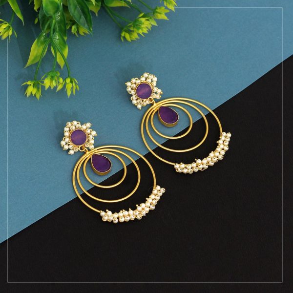 Purple Color Amrapali Earrings-16256