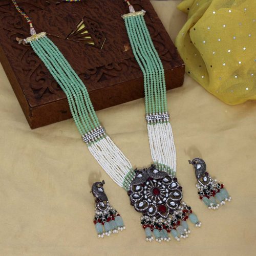 Rama Green Color Beads Necklace Set