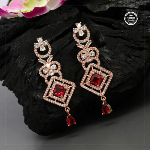 Rani Color American Diamond Earrings