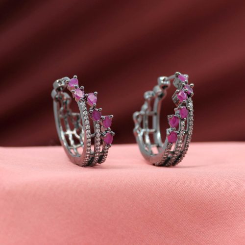 Rani Color American Diamond Earrings