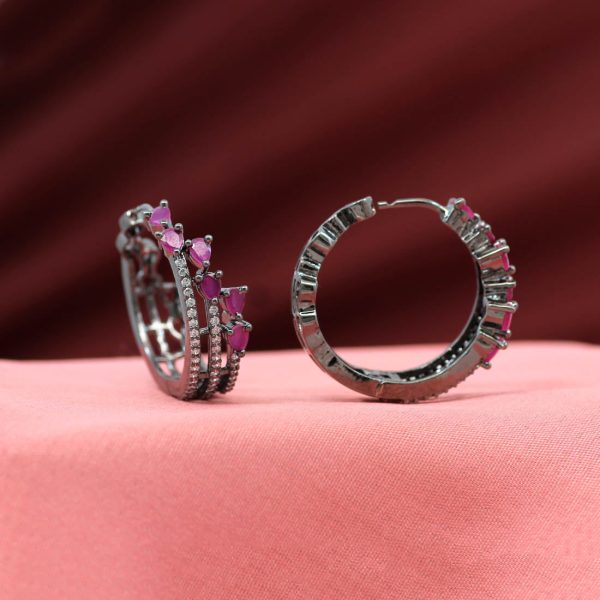 Rani Color American Diamond Earrings-16996