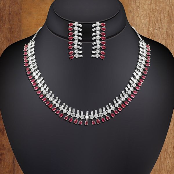 Rani Color American Diamond Necklaces Set-10346