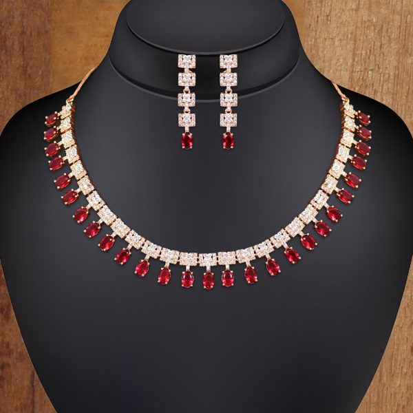Rani Color American Diamond Necklaces Set-10372