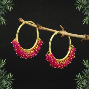 Rani Color Antique Hoop Earrings-0