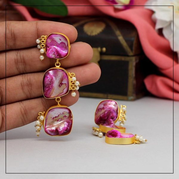 Rani Color Baroque Pearl Amrapali Earrings-0