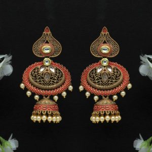 Rani Color Glass Stone Mint Meena Earrings-0