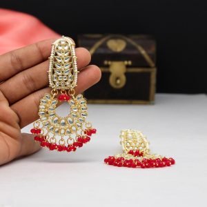 Rani Color Kundan Earrings-0