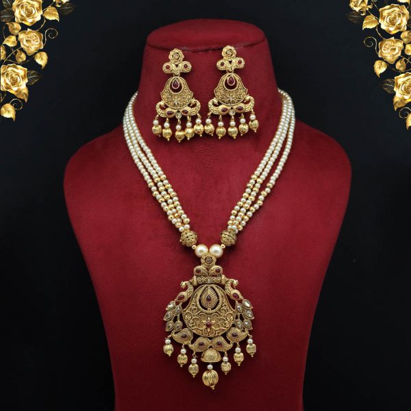 Rani Color Matte Gold Necklace Set-0