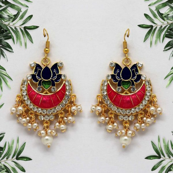 Rani Color Meenakari Earrings-0