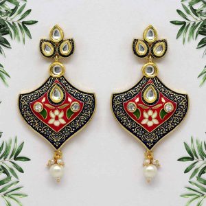 Rani Color Meenakari Earrings-0