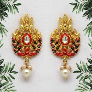 Rani Color Meenakari Earrings-0