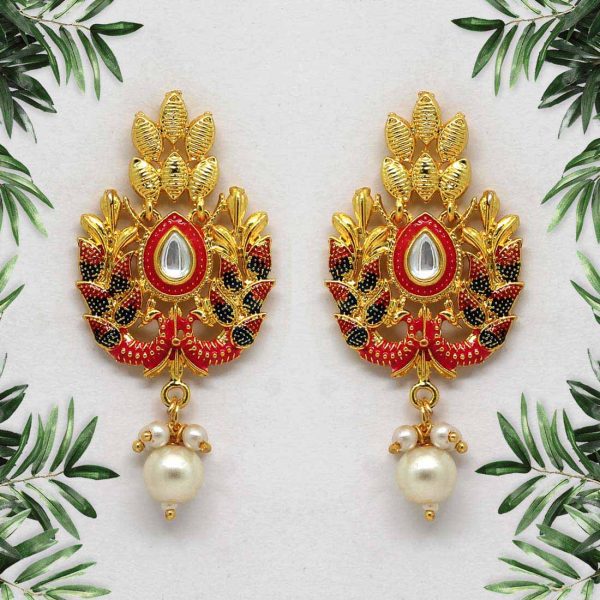 Rani Color Meenakari Earrings-0