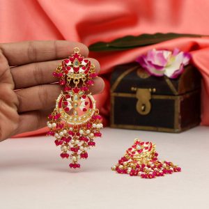 Rani Color Meenakari Earrings-0