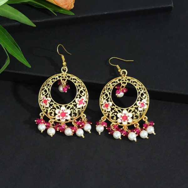 Rani Color Meenakari Earrings-0