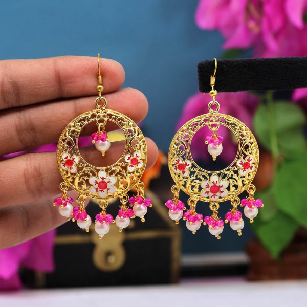 Rani Color Meenakari Earrings-11731