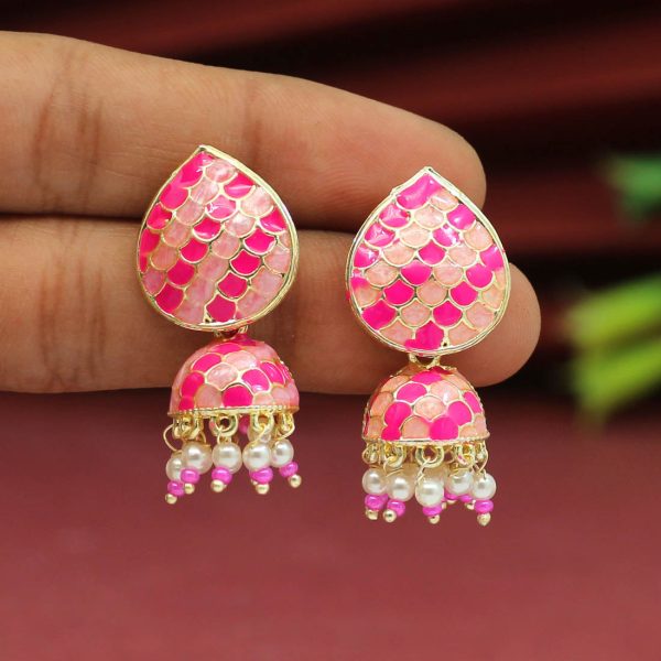 Rani Color Meenakari Earrings-0