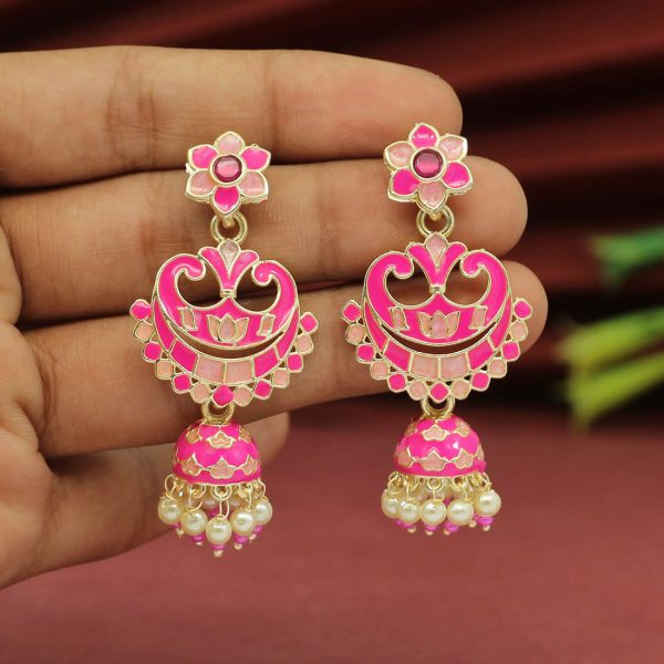 Rani Color Meenakari Earrings-0