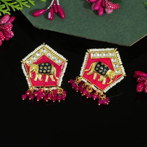 Rani Color Meenakari Earrings