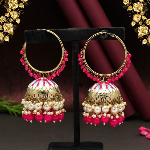 Rani Color Meenakari Earrings