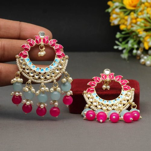 Rani Color Meenakari Earrings