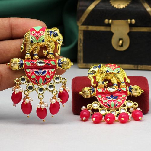 Rani Color Meenakari Earrings