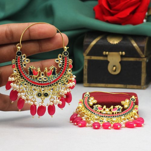 Rani Color Meenakari Earrings