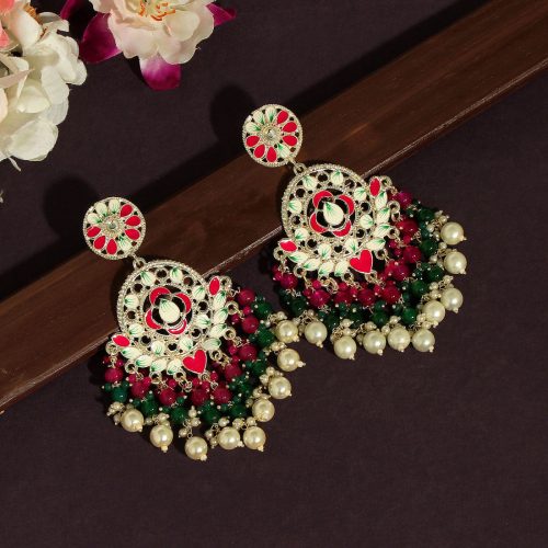 Rani Color Meenakari Earrings