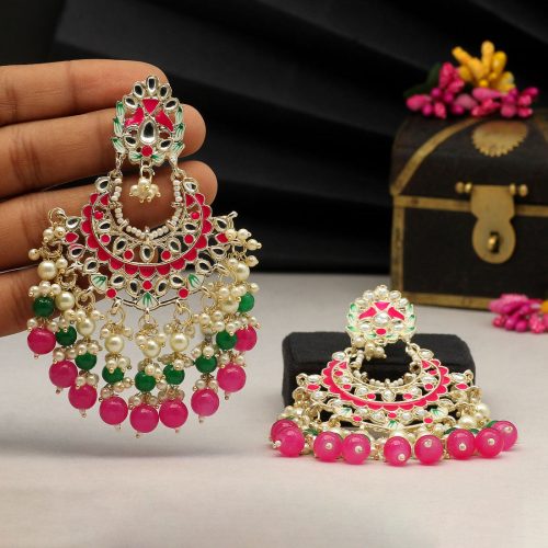 Rani Color Meenakari Earrings