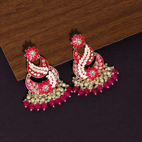 Rani Color Meenakari Earrings