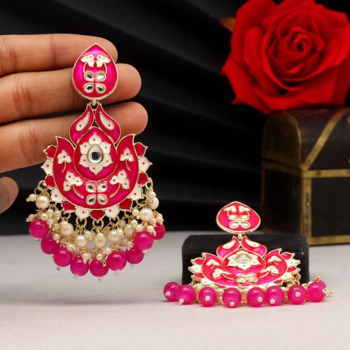 Rani Color Meenakari Earrings