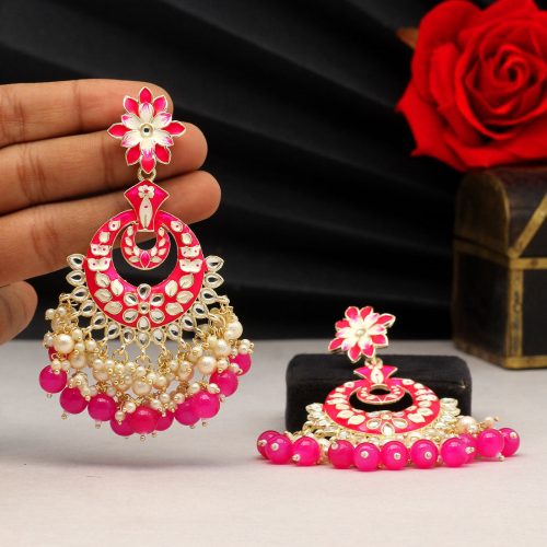 Rani Color Meenakari Earrings